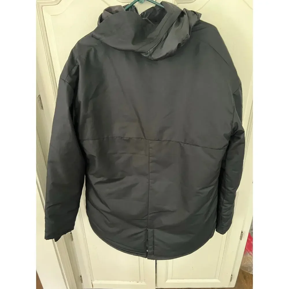 Adidas Sporting Blue Valley Hooded Soccer Parka Jacket Black Men’s M Coat